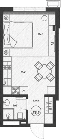 Продается 1-комн. квартира, 29.5 м²