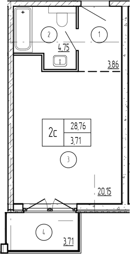 Планировка 31.36 м²