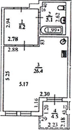 Планировка 37.4 м²