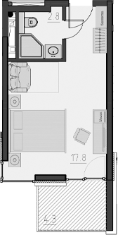 Студия · 20.6 м²