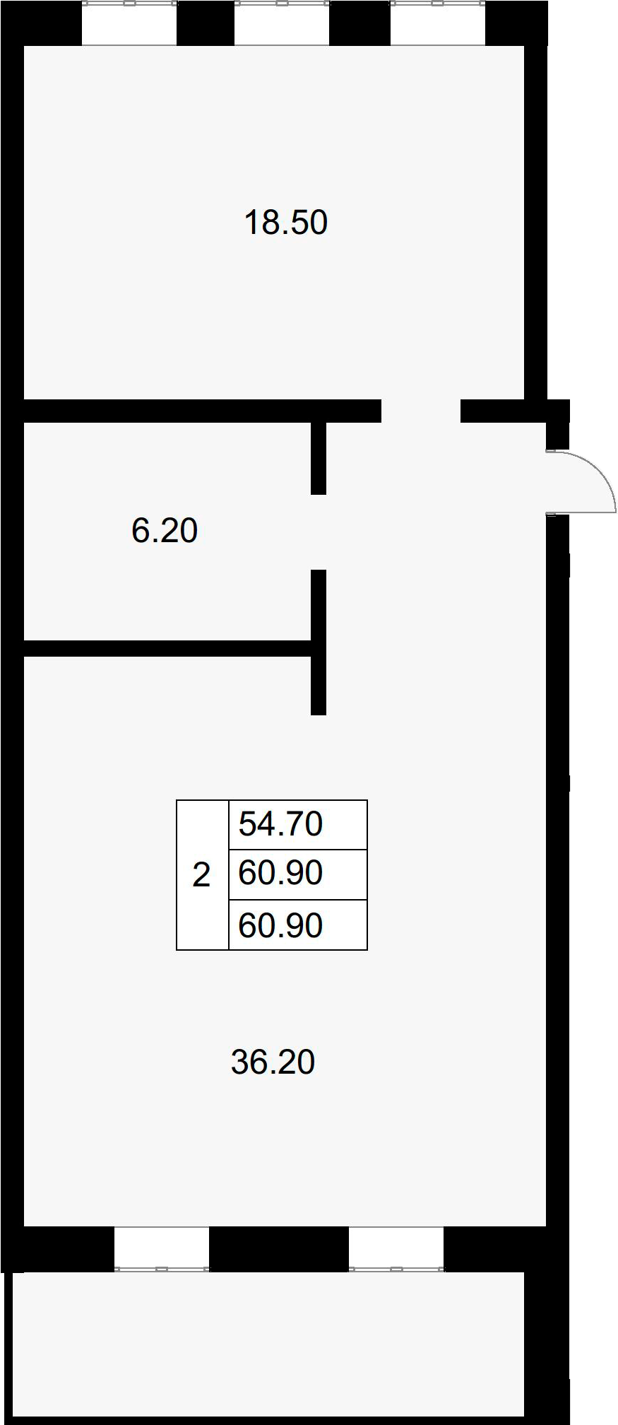Планировка 60.9 м²