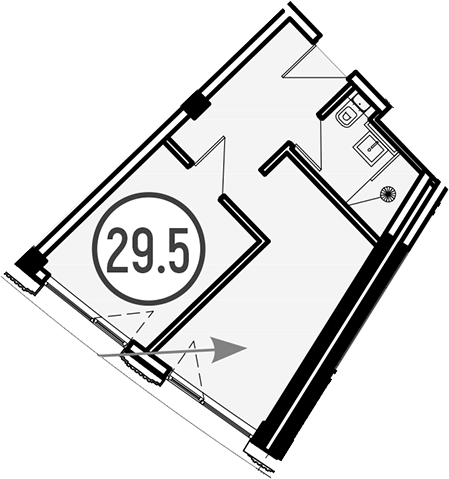 Планировка 29.5 м²
