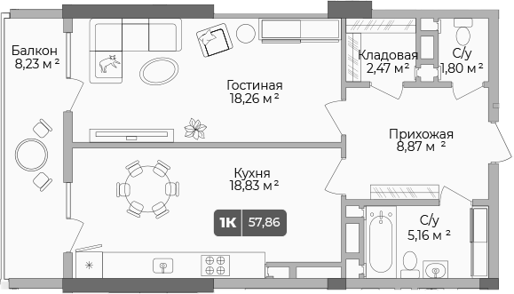 Продается 2-комн. квартира, 94.05 м²