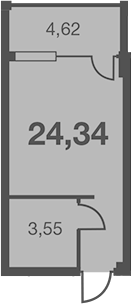 Студия · 19.72 м²