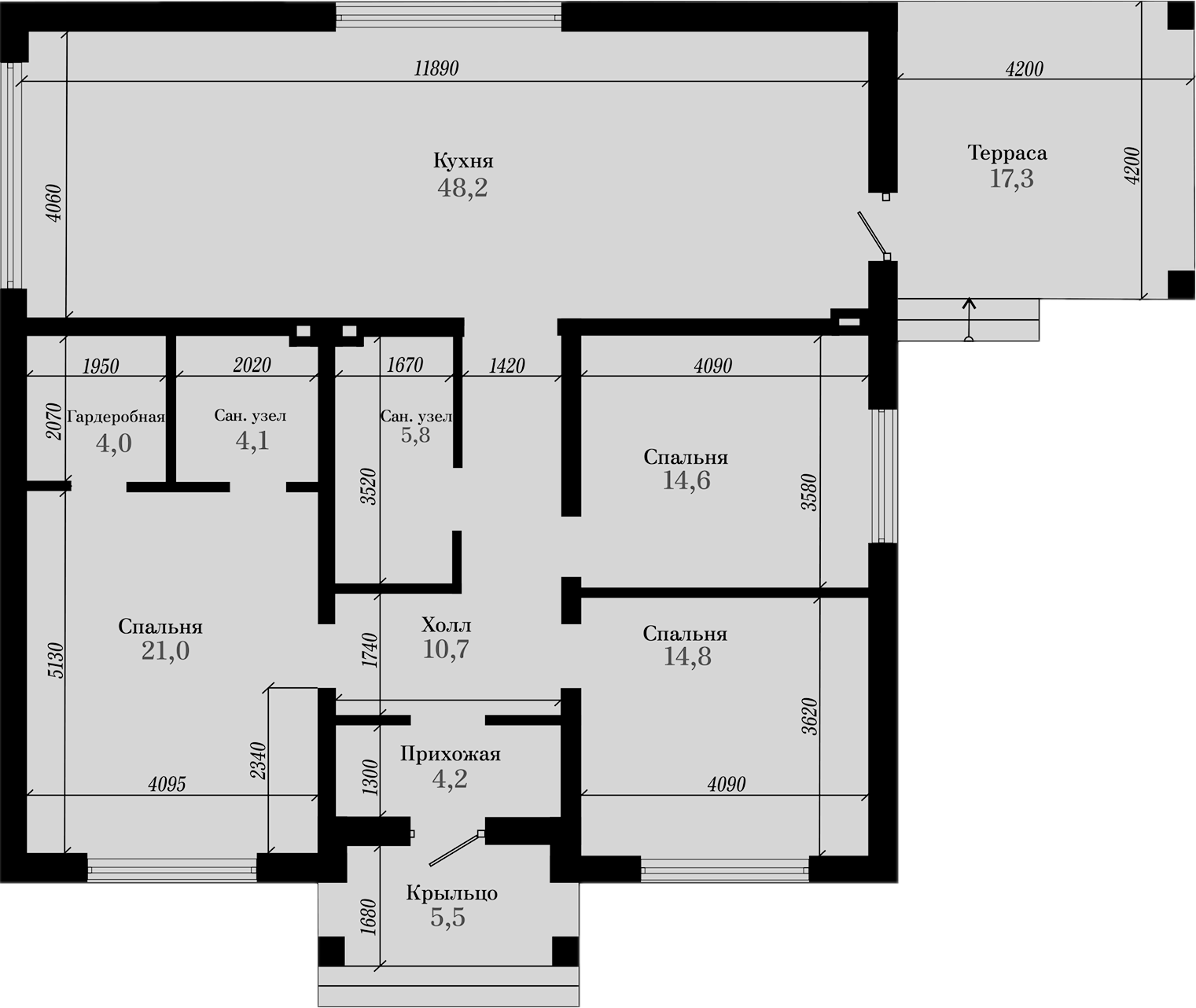 Планировка 121.5 м²