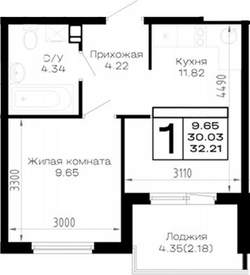 Продается 1-комн. квартира, 30.03 м²