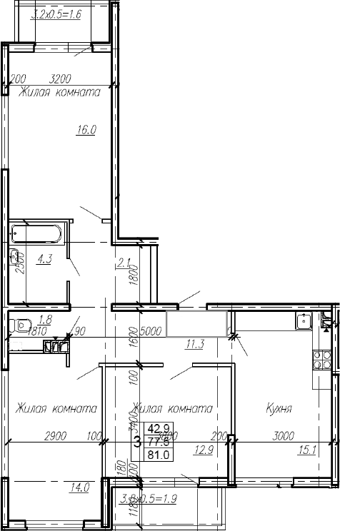 Продается 3-комн. квартира, 77.5 м²