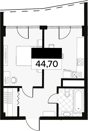 Планировка 44.7 м²