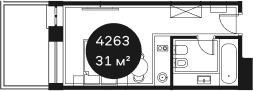 Продается 1-комн. квартира, 30.97 м²