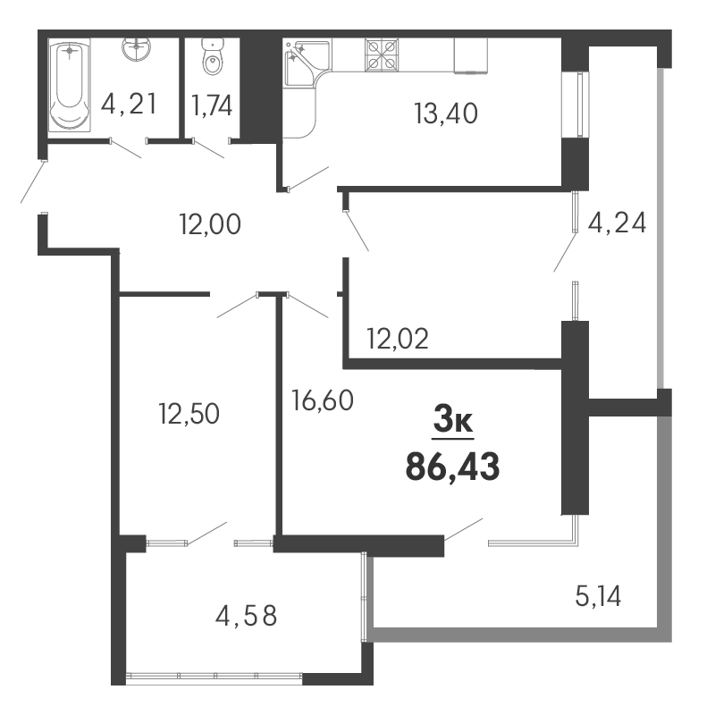 Планировка 72.47 м²