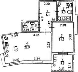 Планировка 50.1 м²