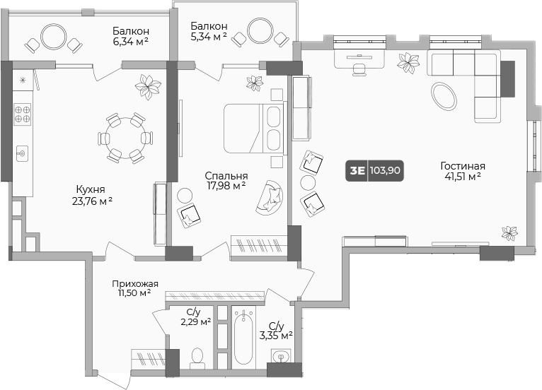 Продается 2-комн. квартира, 98.21 м²