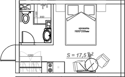 Планировка 20.2 м²
