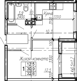 Продается 1-комн. квартира, 30.9 м²