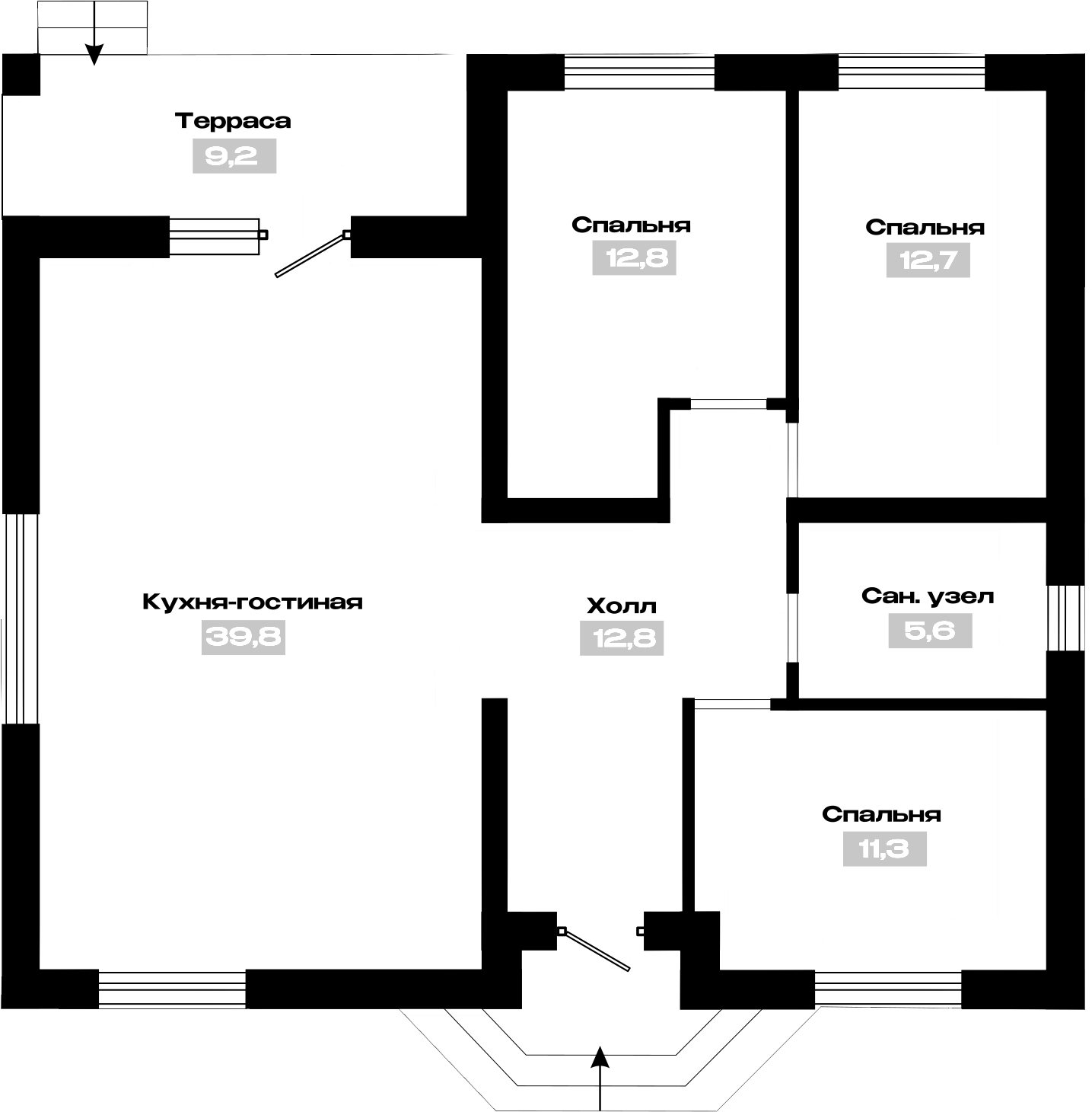 Планировка 96.84 м²