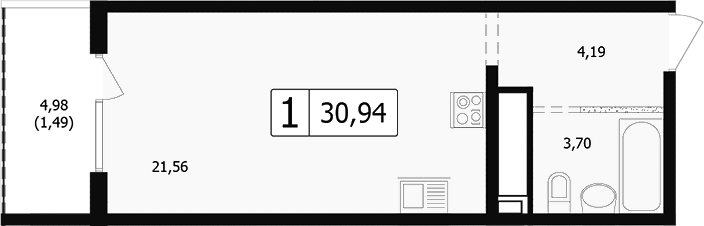 Студия · 27.91 м²