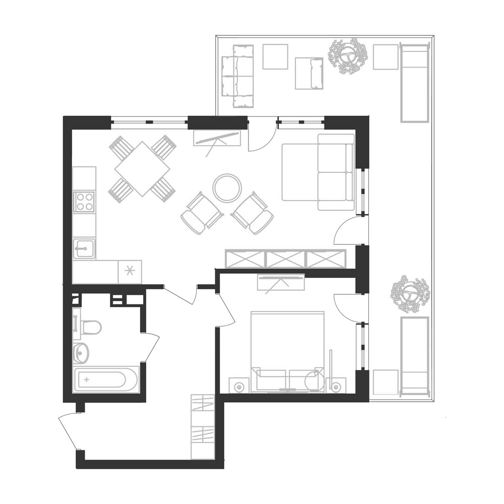 Планировка 53.09 м²