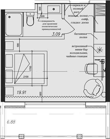 Планировка 24.8 м²