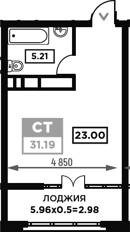 Планировка 28.21 м²
