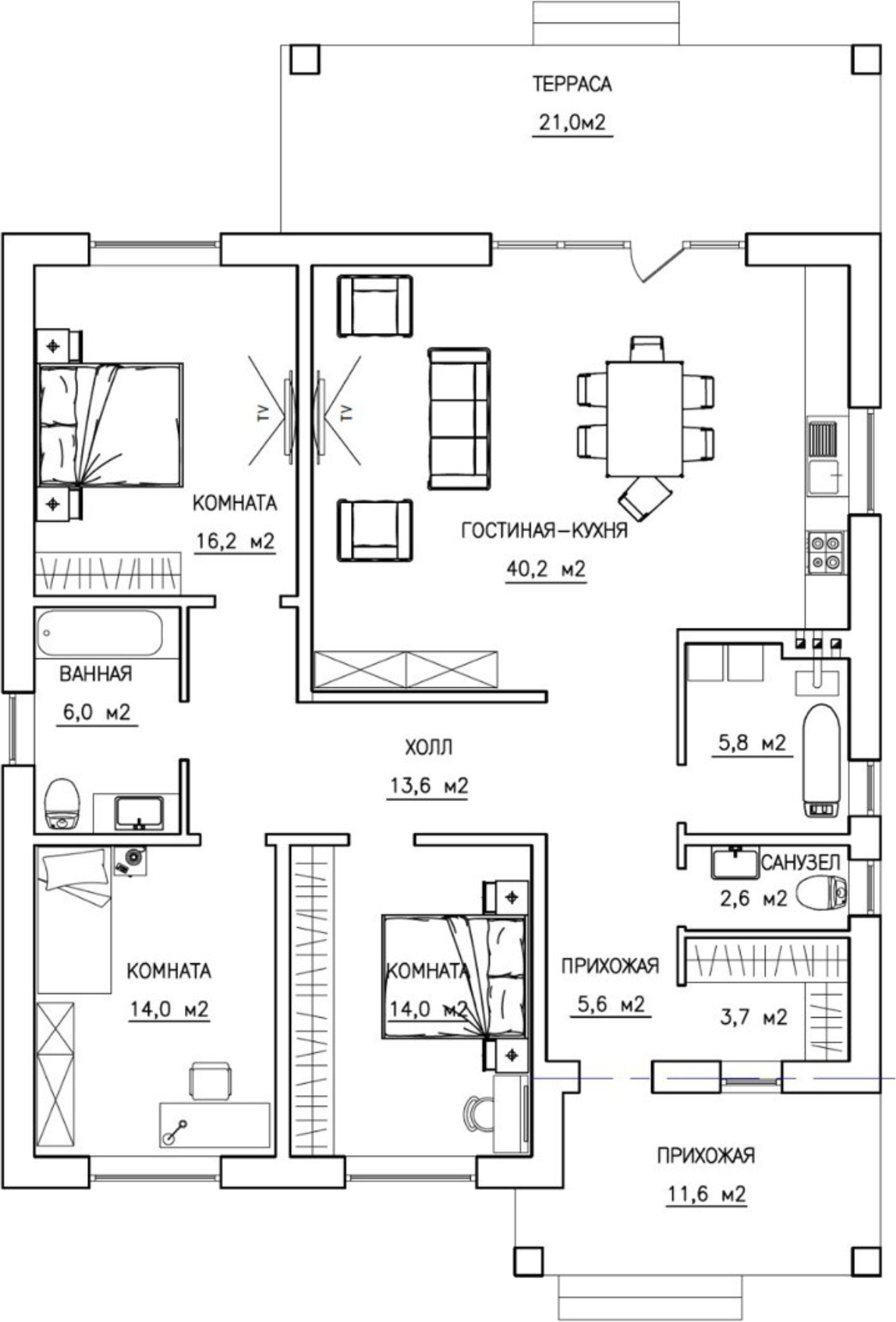 Планировка 133.3 м²