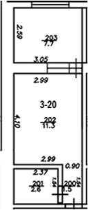 Планировка 15.4 м²