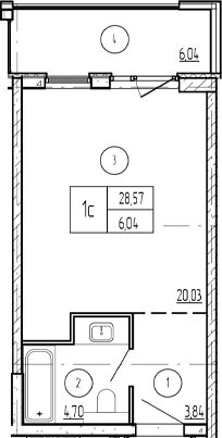 Планировка 32.8 м²