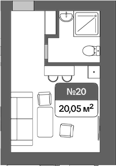 Планировка 28.1 м²