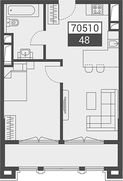 Планировка 48 м²
