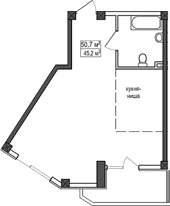 Планировка 45.2 м²