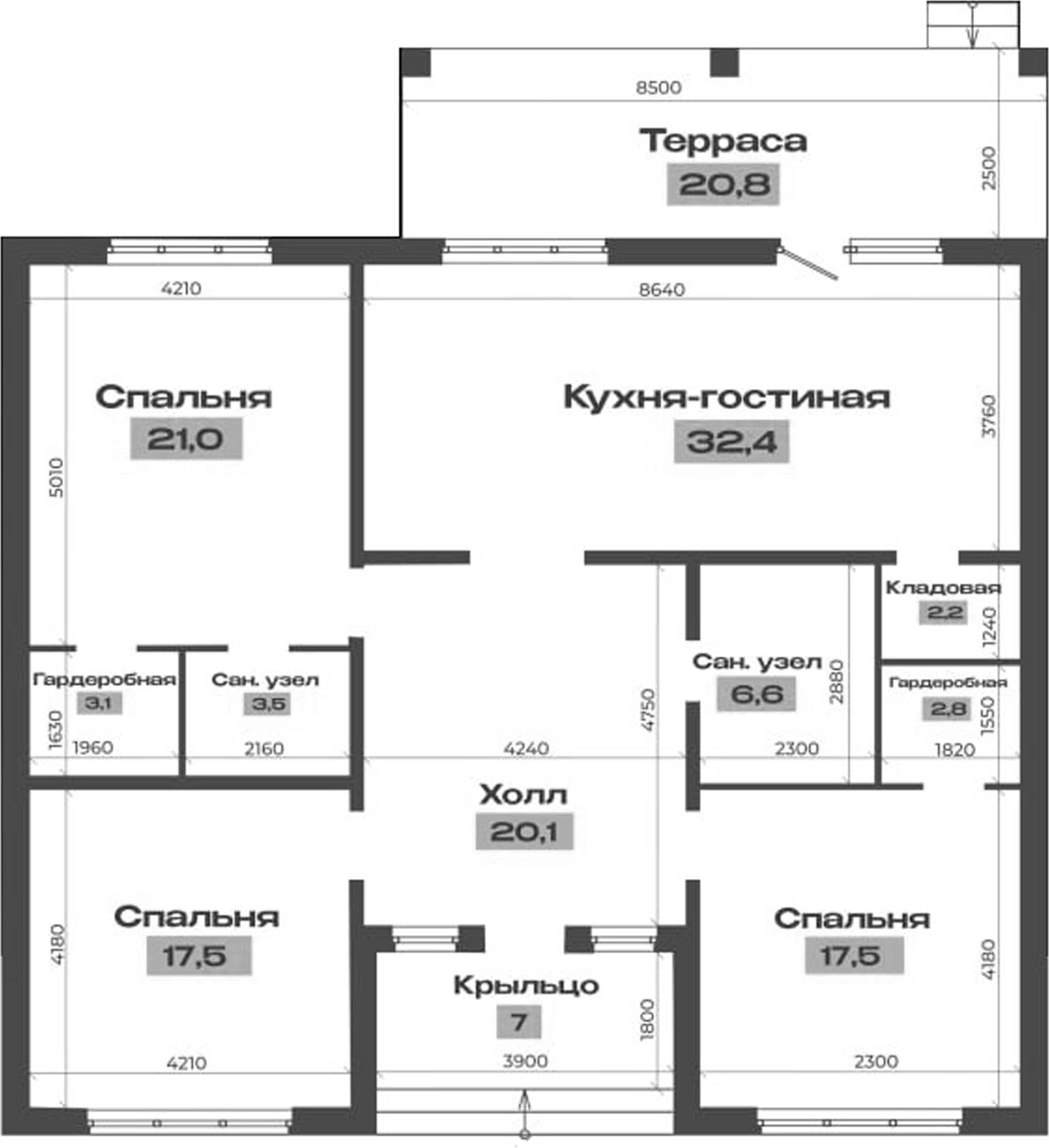 Планировка 134.36 м²