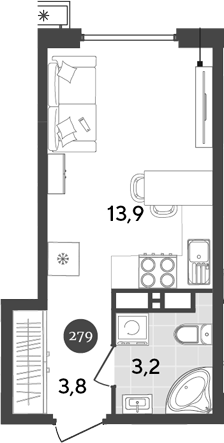 Планировка 20.9 м²