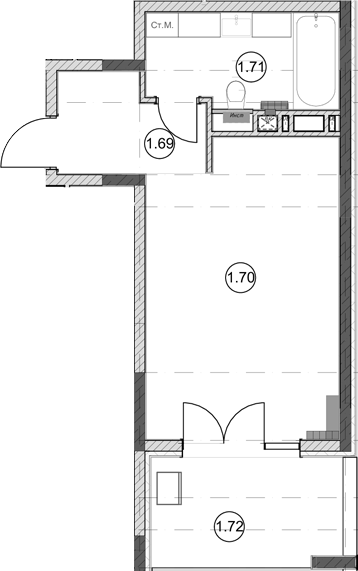 Планировка 29.8 м²