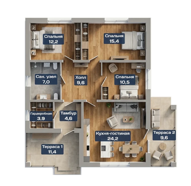 Продается 1-комн. квартира, 89.1 м²