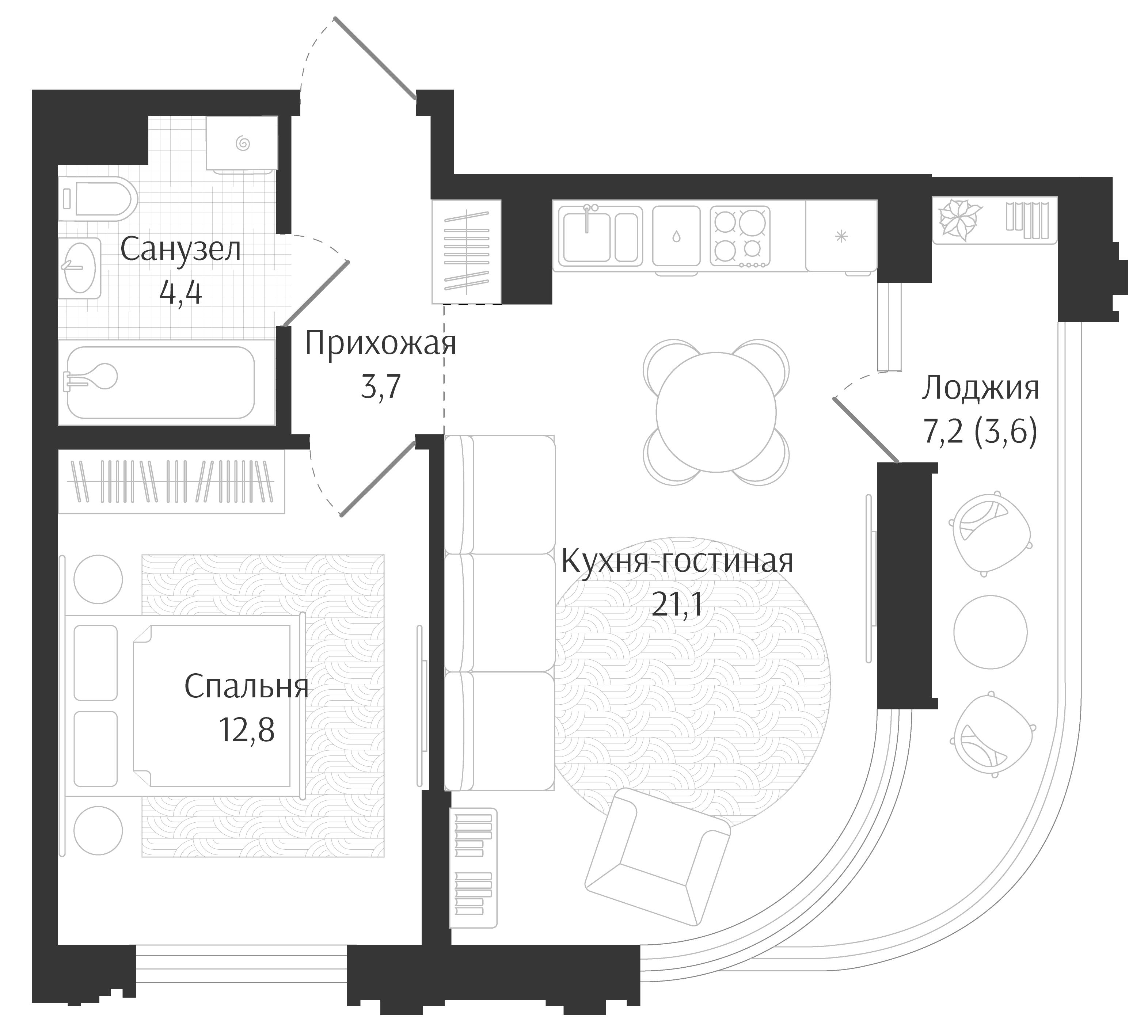Планировка 42 м²