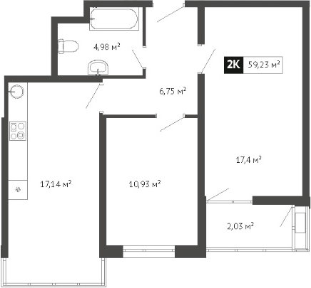 Планировка 59.22 м²