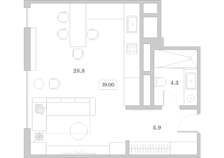 Продается 1-комн. квартира, 39 м²