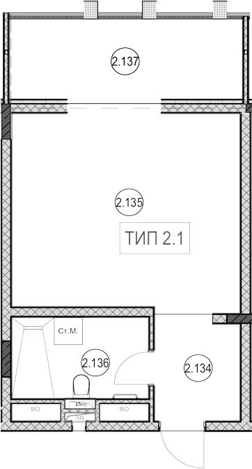 Студия · 30.8 м²