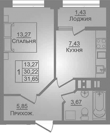 Планировка 30.22 м²