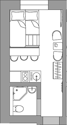 Планировка 15.4 м²