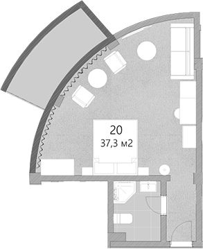 Планировка 37.3 м²