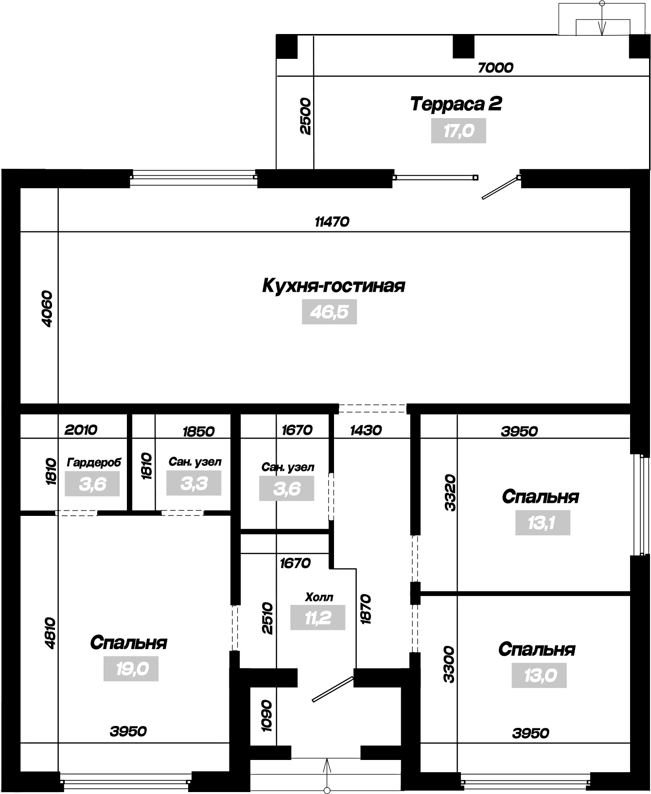 Планировка 116.7 м²