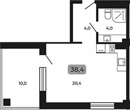 Планировка 28.4 м²