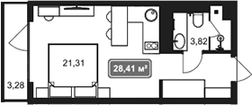 Студия · 25.13 м²