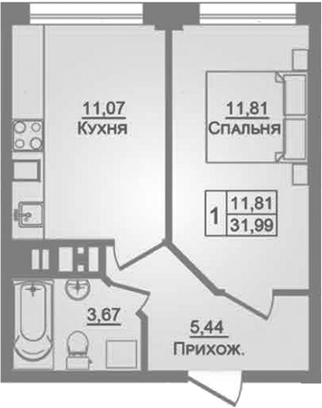 Планировка 32 м²