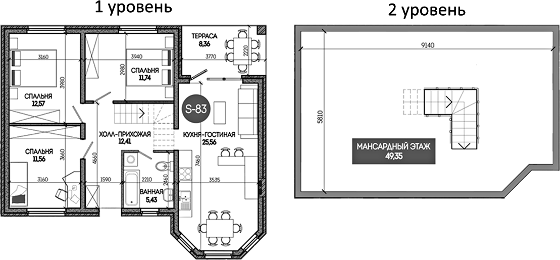 Планировка 123.64 м²