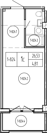 Планировка 26.54 м²
