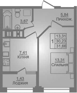 Планировка 30.27 м²