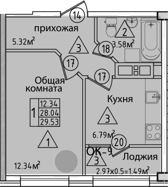 Планировка 26.81 м²