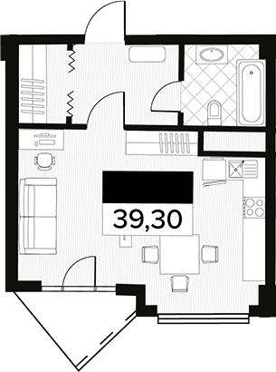 Продается 1-комн. квартира, 39.3 м²