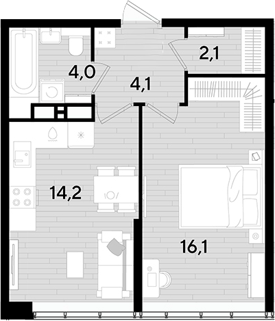 Продается 1-комн. квартира, 40.5 м²